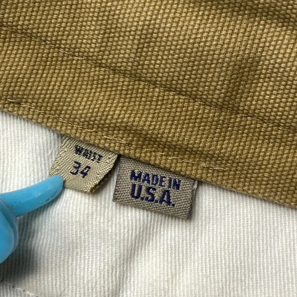 Bills Khakis M1 Pleated Trousers Mens 34 Tan Cotton Canvas Made in USA Pants